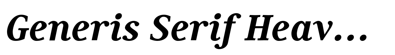 Generis Serif Heavy Italic